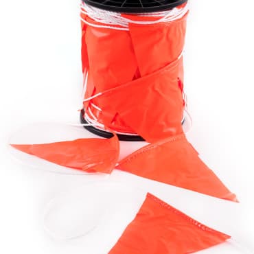 Bunting / Flagging 100m Roll on Plastic Reel - Orange
